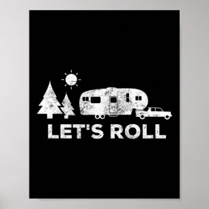 Lasst uns Camping T-Shirt 5th Wheel Camper Rv Urla Poster