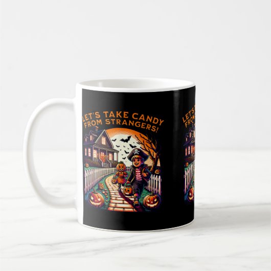 Lasst uns Candy von Strangers Funny Halloween 1 ne Kaffeetasse (Links)