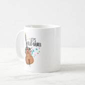 Lasst uns Cello-brate Funny feiern Cello Pun Kaffeetasse (Vorderseite Links)