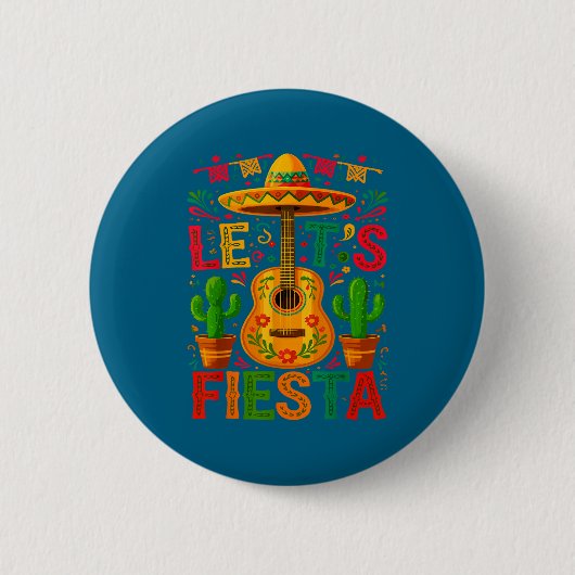 Lasst uns cinco de mayo fiesta feiern button (Vorderseite)