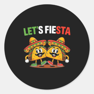 Lasst uns cinco de mayo für Frauen Männer Jungen M Runder Aufkleber