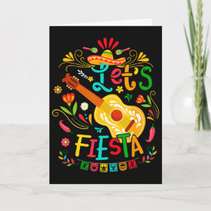 Lasst uns Cinco De Mayo Gitarre Lustige Mexikanisc Karte
