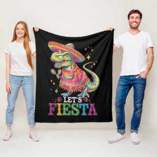 Lasst uns Cinco De Mayo T-Rex-Dinosaurier-Fest fei Fleecedecke