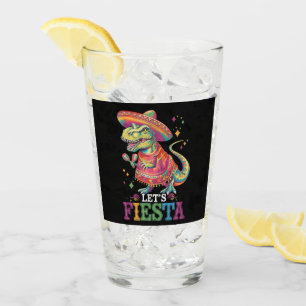 Lasst uns Cinco De Mayo T Rex Dinosaurier Fiesta f Glas