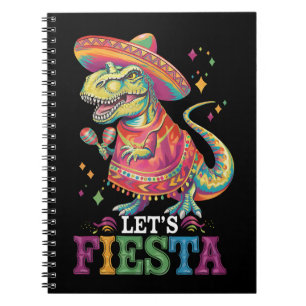 Lasst uns Cinco De Mayo T Rex Dinosaurier Fiesta f Notizblock