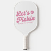 Lasst uns Cooles Retro-Rück pinkfarben Personalisi Pickleball Schläger (Rückseite)
