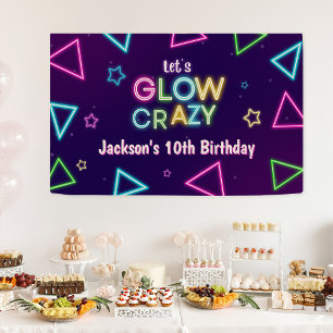 Lasst uns Crazy Neon farbenfrohe Geburtstagsparty  Banner