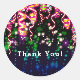 Lasst uns Crazy Neon Lights Geburtstagsparty glänz Runder Aufkleber