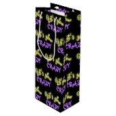 Lasst uns Crazy Neon signieren Geschenktüte Für Weinflaschen (Vorderseite Schrägansicht)