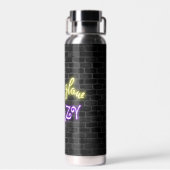 Lasst uns Crazy Neon signieren Trinkflasche (Rückseite)