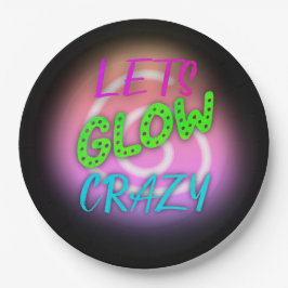 Lasst uns Crazy Neon Skaten zum Geburtstag glühen Pappteller