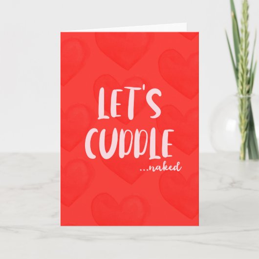 Lasst uns Cuddle Naughty Valentine's Day Dankeskarte (Vorderseite)