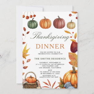 Lasst uns Dank sagen Einladung   Kürbis Thanksgivi