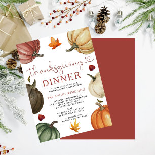 Lasst uns Dank sagen Einladung   Kürbis Thanksgivi