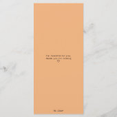 Lasst uns dankbaren Orange Erntedank essen und ess Menükarte (Rückseite)