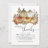 Lasst uns Danke an Orange Pumpkin Erntedank geben Einladung (Vorderseite)