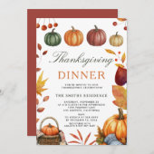 Lasst uns Danke einladen | Pumpkin-Erntedank Einladung (Vorne/Hinten)