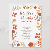 Lasst uns Danke Erntedank Dinner Fall Foliage gebe Einladung (Vorderseite)