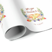 Lasst uns Danke Fall Wreath Pumpkin Erntedank gebe Geschenkpapier (Rolleneckpunkt)