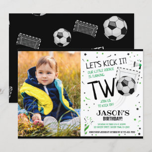 Lasst uns das Black Soccer Foto am 2. Geburtstag a Einladung