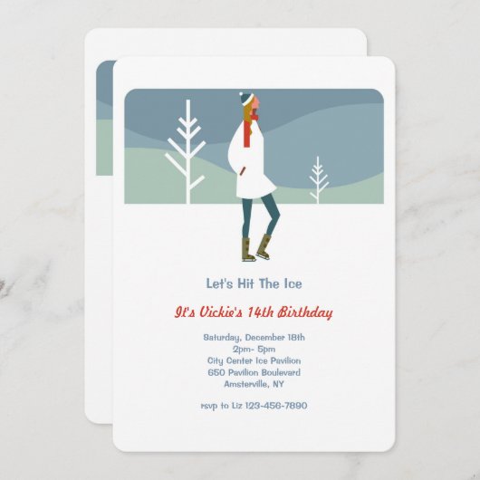 Lasst uns das Eis schlagen Einladung (Vorne/Hinten)