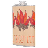 Lasst uns das Feuer-Feuer-Feuer Flammen Feuer Feue Flachmann (Links)