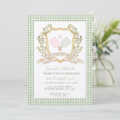 Lasst uns das Gericht treffen | Preppy Pickle Ball Einladung (Stehend Vorderseite)