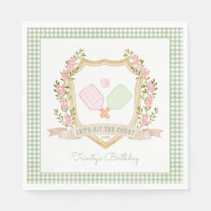 Lasst uns das Gericht treffen   Preppy Pickle Ball Serviette