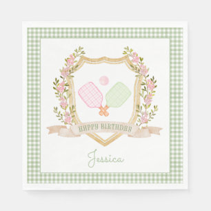 Lasst uns das Gericht treffen   Preppy Pickle Ball Serviette