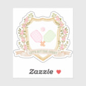 Lasst uns das Gericht treffen | Preppy Pickleball Aufkleber (Blatt)