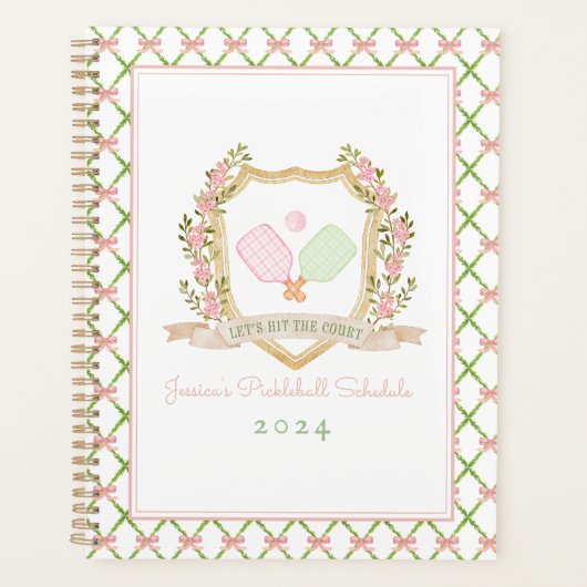 Lasst uns das Gericht treffen | Preppy Pink Pickal Planer (Vorderseite)
