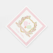 Lasst uns das Gericht treffen | Preppy Pink Pickal Serviette (Ecke)