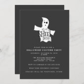 Lasst uns das Halloween-Kostüm-Party von Blatt erf Einladung (Vorne/Hinten)