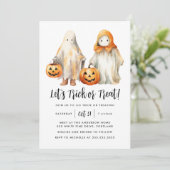 Lasst uns das Halloween-Party ausprobieren oder Ki Einladung (Stehend Vorderseite)