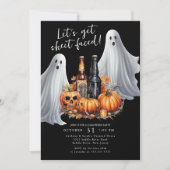 Lasst uns das Halloween-Party von Blatt übersehen. Einladung (Vorderseite)