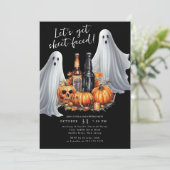 Lasst uns das Halloween-Party von Blatt übersehen. Einladung (Stehend Vorderseite)