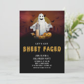 Lasst uns das Halloween-Party von Blatt übersehen. Einladung (Stehend Vorderseite)