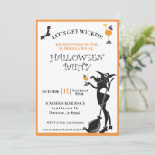 Lasst uns das Hexenkraut-Halloween-Party beißen Einladung (Stehend Vorderseite)