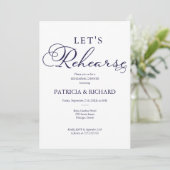 Lasst uns das Hochzeitsessen Probe wieder einnehme Einladung (Stehend Vorderseite)