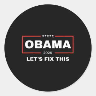 Lasst uns das in Ordnung bringen Obama Retro Vinta Runder Aufkleber