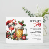 Lasst uns das Jolly Weihnachts-Party holen Einladung (Stehend Vorderseite)