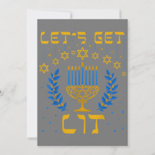 Lasst uns das Lit Hanukkah Shirt Jew Menorah jüdis Einladung