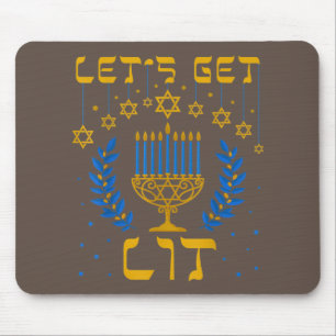 Lasst uns das Lit Hanukkah Shirt Jew Menorah jüdis Mousepad