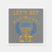 Lasst uns das Lit Hanukkah Shirt Jew Menorah jüdis Serviette (Vorderseite)