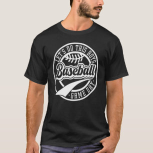 Lasst uns das machen, Jungs Baseball-Mama Brief 4 T-Shirt