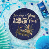 Lasst uns das neue Jahr Party glamourös blau kling Pappteller (Party)