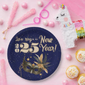 Lasst uns das neue Jahr Party glamourös blau kling Pappteller (Party)