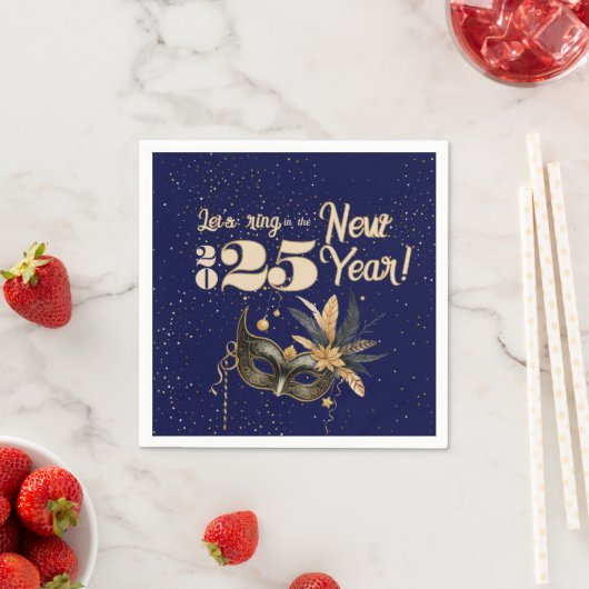 Lasst uns das neue Jahr Party glamourös blau kling Serviette (Beispiel)