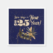 Lasst uns das neue Jahr Party glamourös blau kling Serviette (Vorderseite)