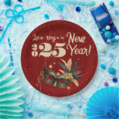 Lasst uns das neue Jahr Party glamourös rot klinge Pappteller (Party)